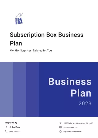 subscription box business plan