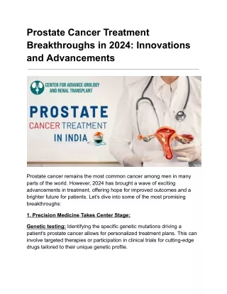 Prostate Cancer Treatment in Delhi NCR