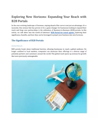 exploring new horizons expanding your reach with