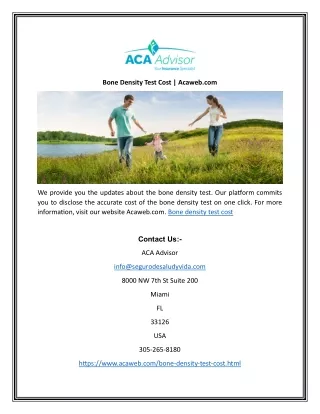Bone Density Test Cost | Acaweb.com