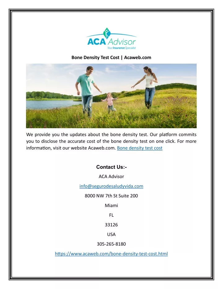 bone density test cost acaweb com