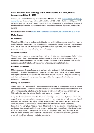 global millimeter wave technology market report
