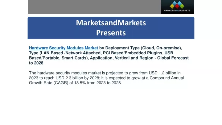 marketsandmarkets presents