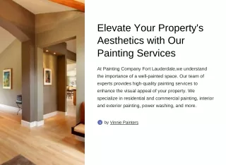 Transform Your Space with Expert Painting Services in Fort Lauderdale