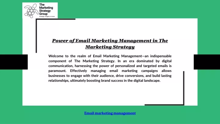 power of email marketing management