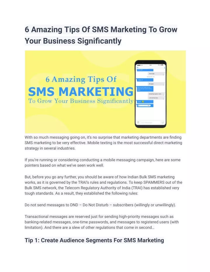 6 amazing tips of sms marketing to grow your