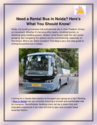 need a rental bus in noida here s what you should