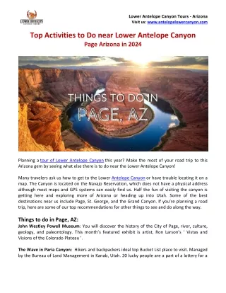 Top Activities to Do Near Lower Antelope Canyon Page AZ in 2024