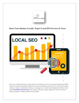 Boost Your Business Locally: Expert Local SEO Services in Texas