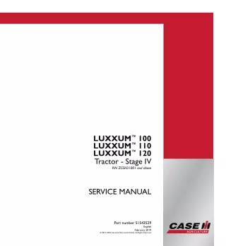 CASE IH LUXXUM 110 Stage IV Tractor Service Repair Manual (PIN ZGSK01001 and above)