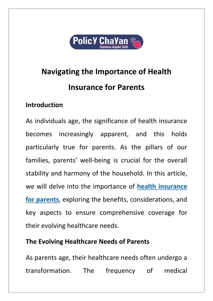 navigating the importance of health