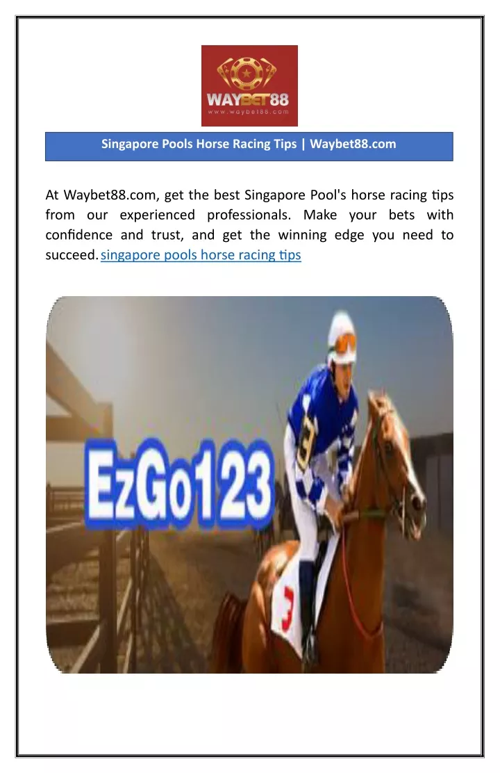 singapore pools horse racing tips waybet88 com