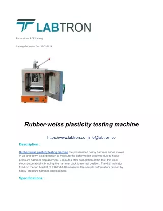 Rubber-weiss plasticity testing machine