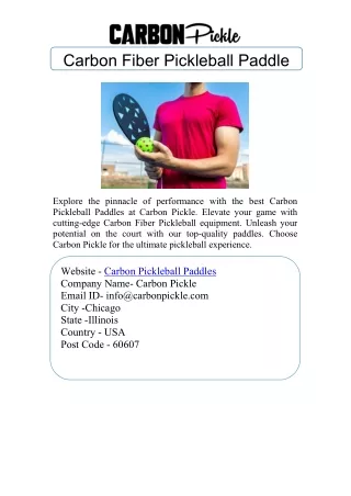 Carbon Pickleball Paddles