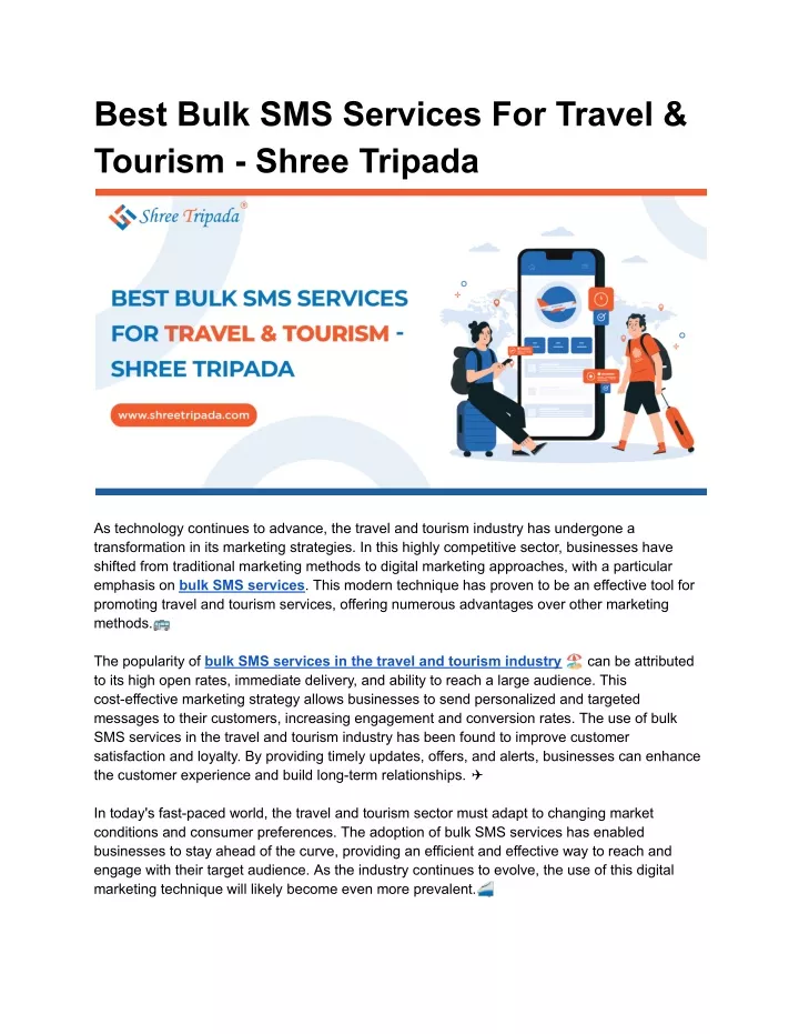 best bulk sms services for travel tourism shree