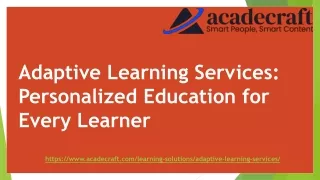 adaptive learning services personalized education for every learner