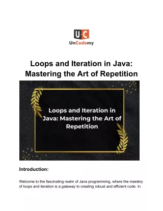 Loops and Iteration in Java_ Mastering the Art of Repetition