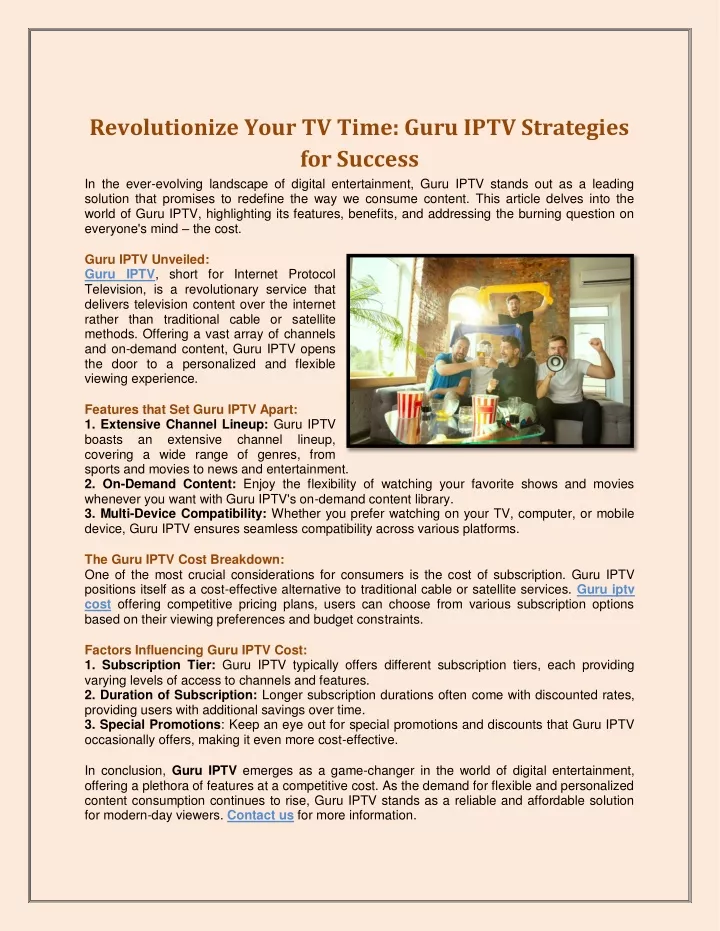 revolutionize your tv time guru iptv strategies