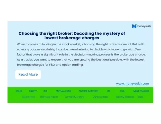 Choosing the right broker: Decoding the mystery of lowest brokerage charges