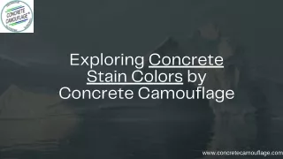 Exploring Concrete Stain Colors by Concrete Camouflage