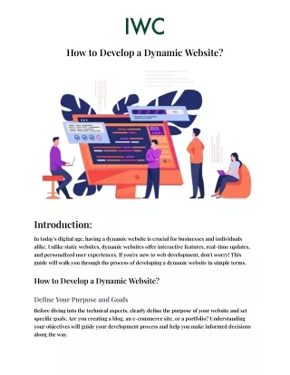 How to Develop a Dynamic Website?