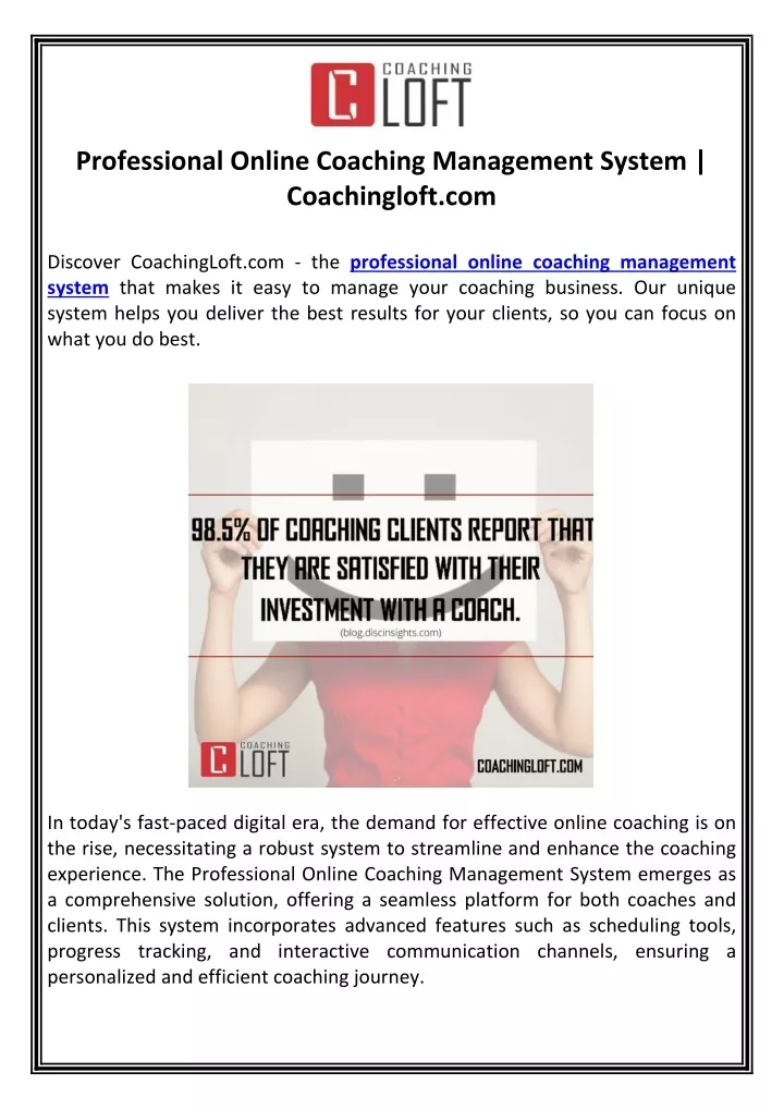 professional online coaching management system