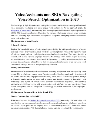 voice assistants and seo navigating voice search
