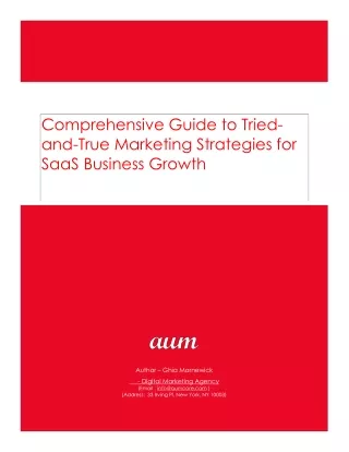 Comprehensive Guide to Tried-and-True Marketing Strategies for SaaS Business Growth