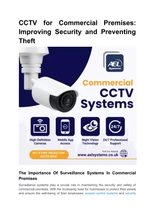 CCTV for Commercial Premises_ Improving Security and Preventing Theft