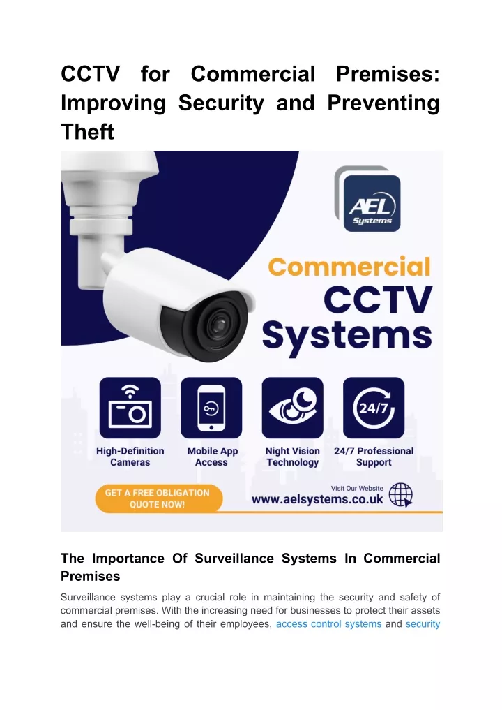 cctv improving security and preventing theft