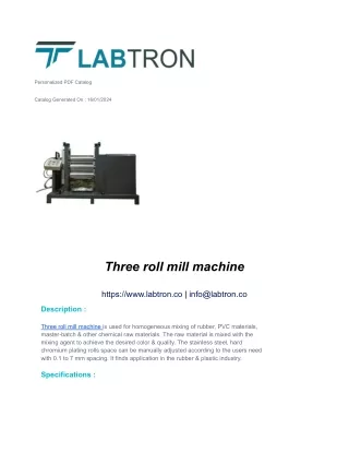 Three roll mill machine