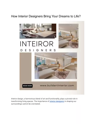 How Interior Designers Bring Your Dreams to Life