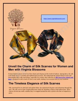 Unveil the Charm of Silk Scarves for Women and Men with Virginia Blossoms