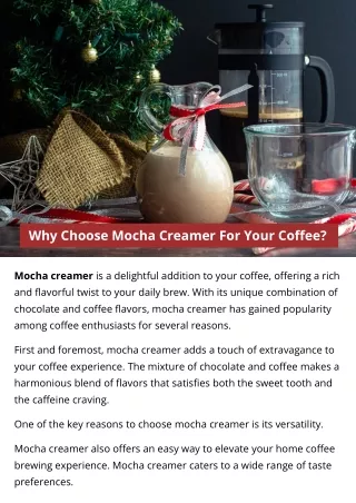 Why Choose Mocha Creamer For Your Coffee