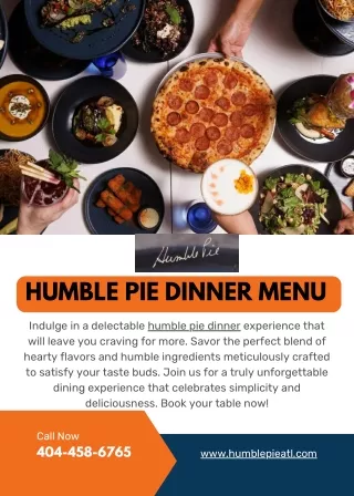 Humble Pie Dinner Menu - Restaurants In Atlanta