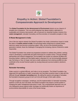 Empathy in Action_ Global Foundation's Compassionate Approach to Development