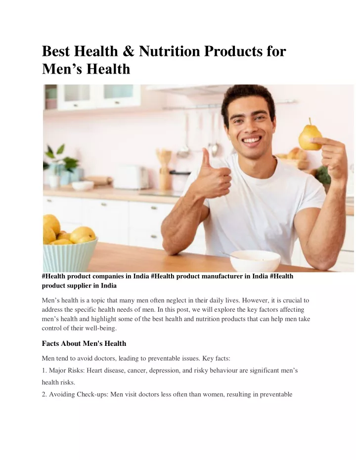 best health nutrition products for men s health