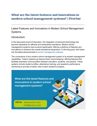 What are the latest features and innovations in modern school management systems_ _ Proctur