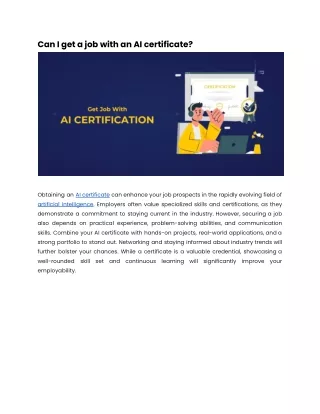 can i get a job with an ai certificate