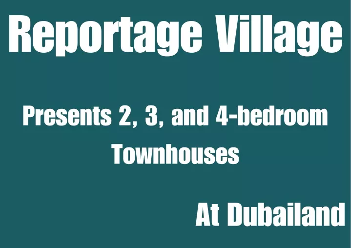 reportage village