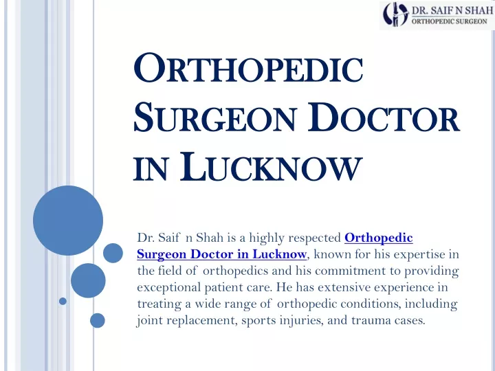 orthopedic surgeon doctor in lucknow