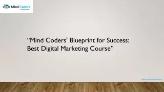 Mind Coders Blueprint for Success Best Digital Marketing Course