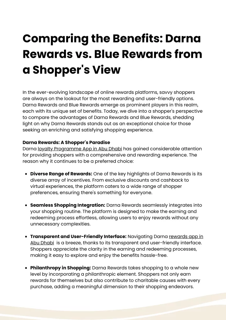comparing the benefits darna rewards vs blue