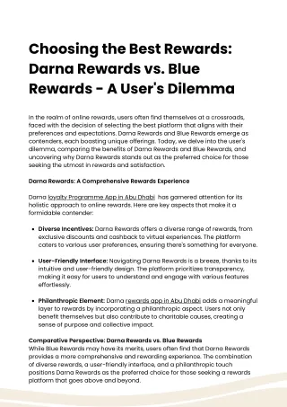 Choosing the Best Rewards: Darna Rewards vs. Blue Rewards - A User's Dilemma