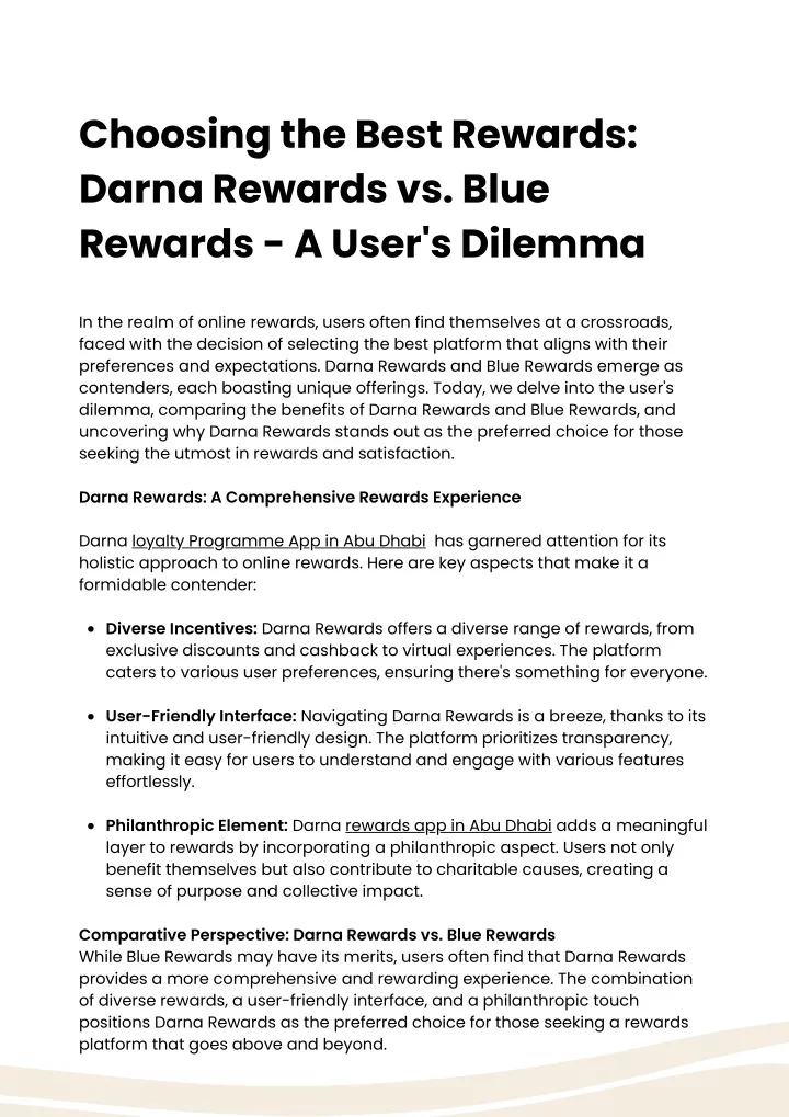 choosing the best rewards darna rewards vs blue