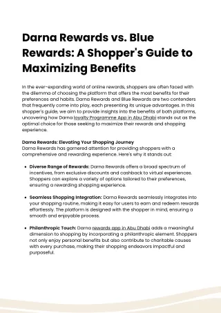 Darna Rewards vs. Blue Rewards: A Shopper's Guide to Maximizing Benefits