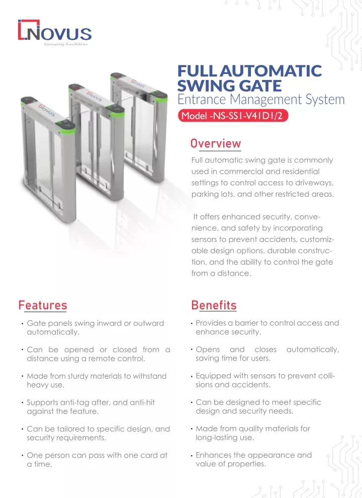 full automatic swing gate entrance management