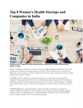 Top 8 Women’s Health Startups and Companies in India