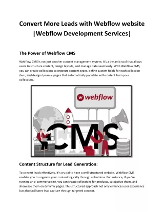 Convert More Leads with Webflow website