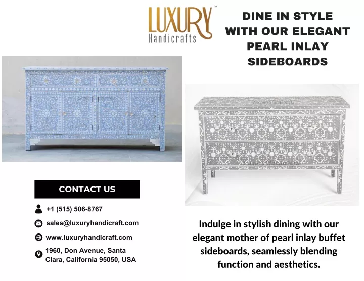 dine in style with our elegant pearl inlay